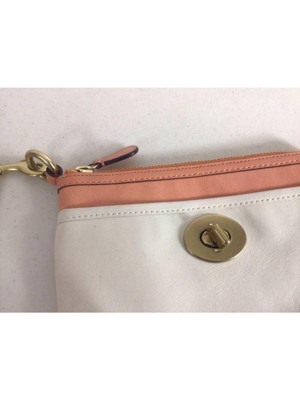 Coach Vintage Legacy Stripe Limited Large Wristlet Clutch Brass Rare - Picture 3 of 9